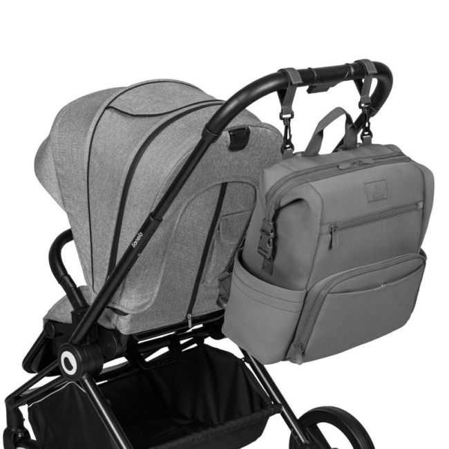 Lionelo - Rucsac pentru mamici, Cu 12 compartimente si salteluta de schimbat, Cu prindere universala de carucior, Impermeabila, 36 x 36 x 23 cm, Gri BYNLO-CUBE_GREY