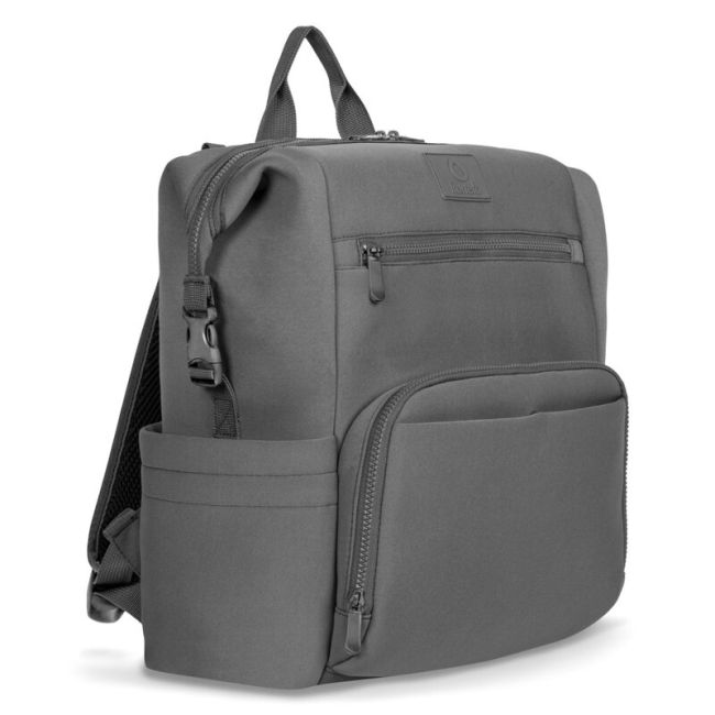 Lionelo - Rucsac pentru mamici, Cu 12 compartimente si salteluta de schimbat, Cu prindere universala de carucior, Impermeabila, 36 x 36 x 23 cm, Gri BYNLO-CUBE_GREY