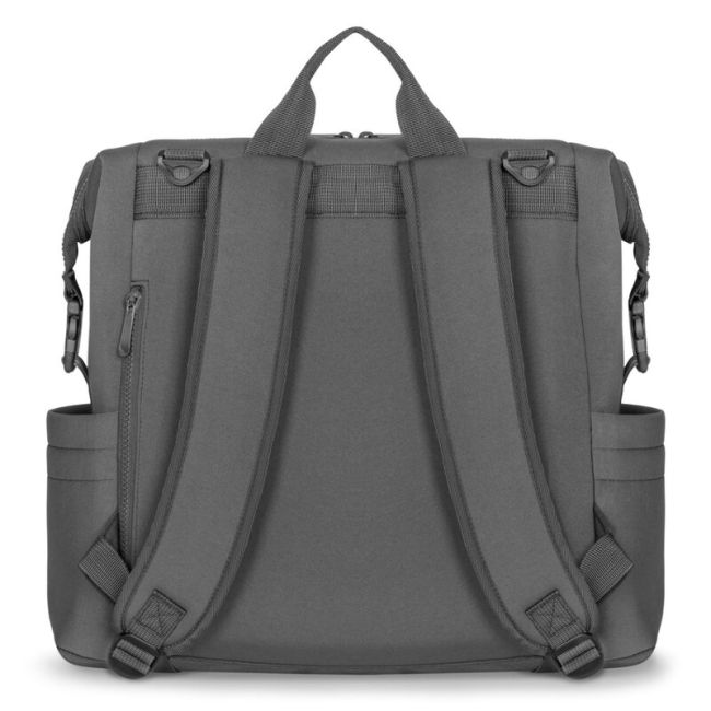 Lionelo - Rucsac pentru mamici, Cu 12 compartimente si salteluta de schimbat, Cu prindere universala de carucior, Impermeabila, 36 x 36 x 23 cm, Gri BYNLO-CUBE_GREY
