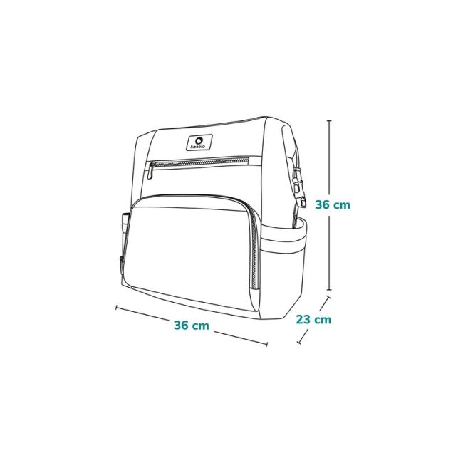 Lionelo - Rucsac pentru mamici, Cu 12 compartimente si salteluta de schimbat, Cu prindere universala de carucior, Impermeabila, 36 x 36 x 23 cm, Gri BYNLO-CUBE_GREY
