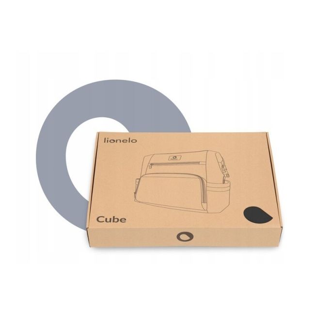 Lionelo - Rucsac pentru mamici, Cu 12 compartimente si salteluta de schimbat, Cu prindere universala de carucior, Impermeabila, 36 x 36 x 23 cm, Gri BYNLO-CUBE_GREY