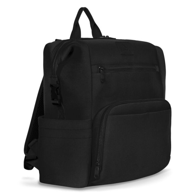Lionelo - Rucsac pentru mamici, Cu 12 compartimente si salteluta de schimbat, Cu prindere universala de carucior, Impermeabila, 36 x 36 x 23 cm, Negru BYNLO-CUBE_BLACK