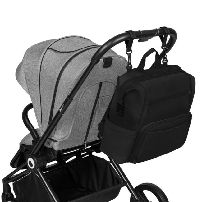 Lionelo - Rucsac pentru mamici, Cu 12 compartimente si salteluta de schimbat, Cu prindere universala de carucior, Impermeabila, 36 x 36 x 23 cm, Negru BYNLO-CUBE_BLACK