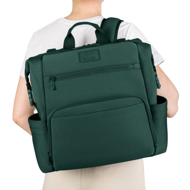 Lionelo - Rucsac pentru mamici, Cu 12 compartimente si salteluta de schimbat, Cu prindere universala de carucior, Impermeabila, 36 x 36 x 23 cm, Verde BYNLO-CUBE_GREEN
