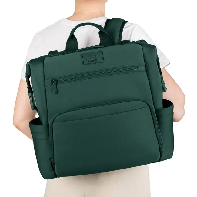Lionelo - Rucsac pentru mamici, Cu 12 compartimente si salteluta de schimbat, Cu prindere universala de carucior, Impermeabila, 36 x 36 x 23 cm, Verde BYNLO-CUBE_GREEN