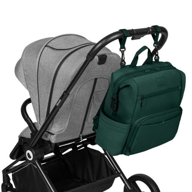 Lionelo - Rucsac pentru mamici, Cu 12 compartimente si salteluta de schimbat, Cu prindere universala de carucior, Impermeabila, 36 x 36 x 23 cm, Verde BYNLO-CUBE_GREEN