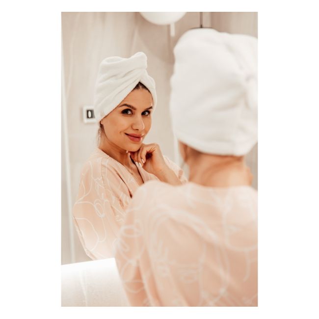 Prosop Turban Din Bambus Pentru Mamici Si Copii ,   Alb Pjb484066