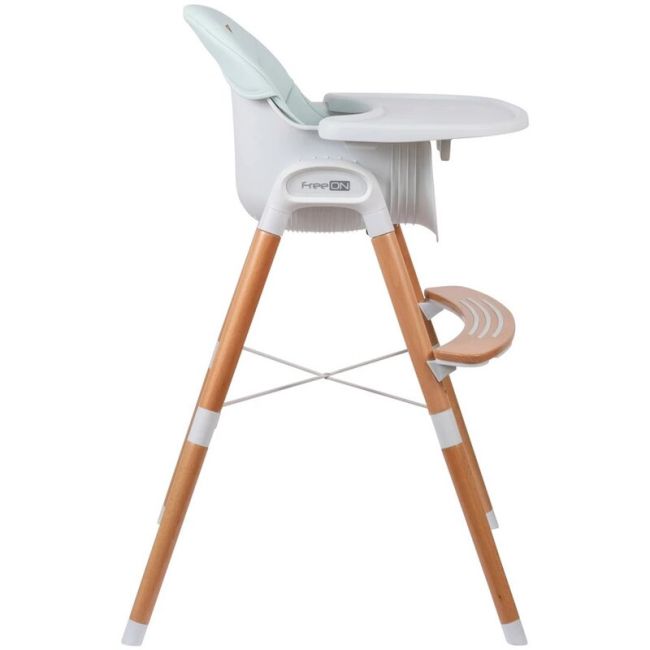 Scaun de masa 2 in 1 reglabil, Tin, Cu tavita si husa detasabile, Suport pentru picioare reglabil, FreeON, Light Green BYN38237