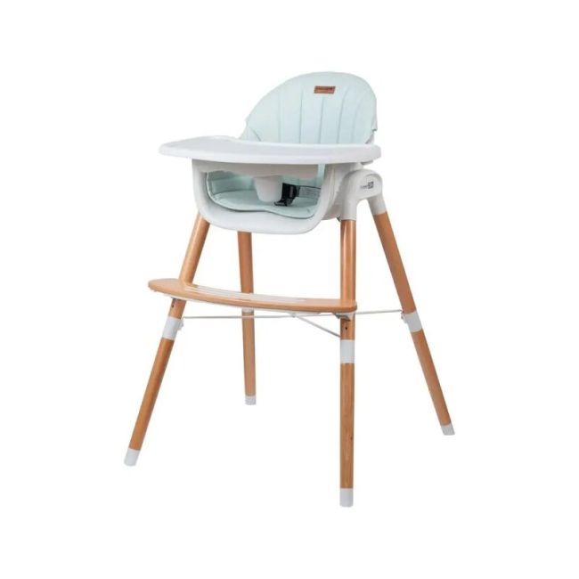 Scaun de masa 2 in 1 reglabil, Tin, Cu tavita si husa detasabile, Suport pentru picioare reglabil, FreeON, Light Green BYN38237