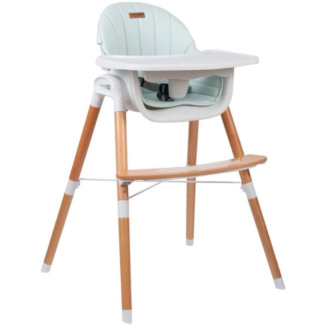 Scaun de masa 2 in 1 reglabil, Tin, Cu tavita si husa detasabile, Suport pentru picioare reglabil, FreeON, Light Green BYN38237