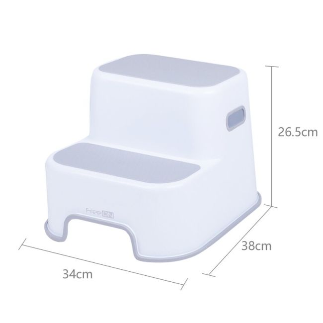 Scaunel Inaltator WC in Doua Trepte, Suprafata antiderapanta, FreeON, White & Grey BYN42332