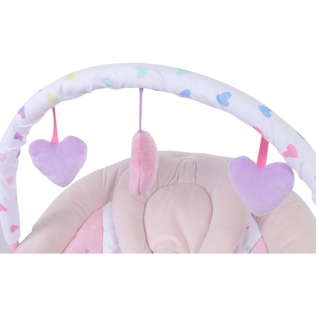 Scaunel balansoar, Rest`n`Play, Cu trei jucarii, 8 melodii, Vibratii, FreeON, Pink BYN45739