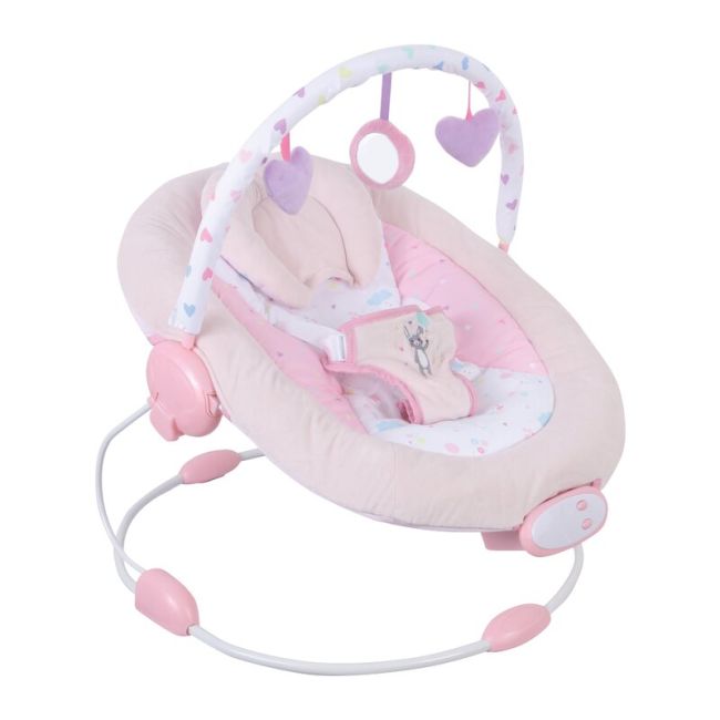 Scaunel balansoar, Rest`n`Play, Cu trei jucarii, 8 melodii, Vibratii, FreeON, Pink BYN45739