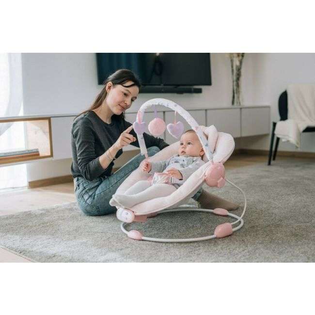 Scaunel balansoar, Rest`n`Play, Cu trei jucarii, 8 melodii, Vibratii, FreeON, Pink BYN45739