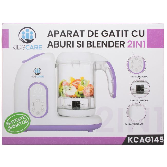 Aparat de gatit cu aburi si functie de blender 2 in 1 Kidscare KCAG145 SUPKCAG145