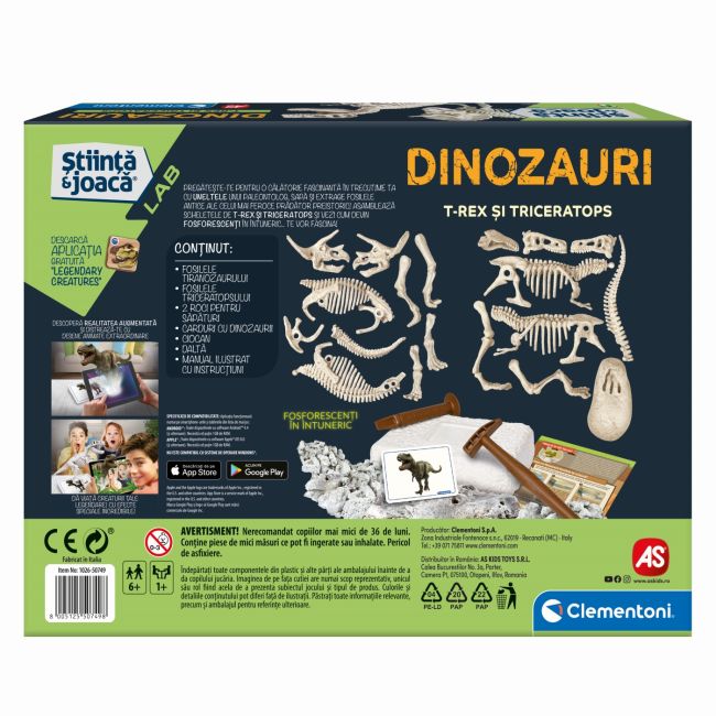 DESCOPERA DINOZAURUL T-REX & TRICERAPTOR FLUO STIINTA SI JOACA VIV1026-50749