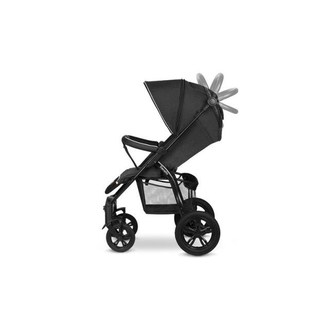 Lionelo - Carucior sport Annet Tour, De la nastere, UPF 50+, Cu maner reglabil, Plasa de tantari, Suport biberon, Saculet pentru picioare, Pana la 22 kg, Negru BYNLO-ANNET_TOUR_BLACK_CARBON