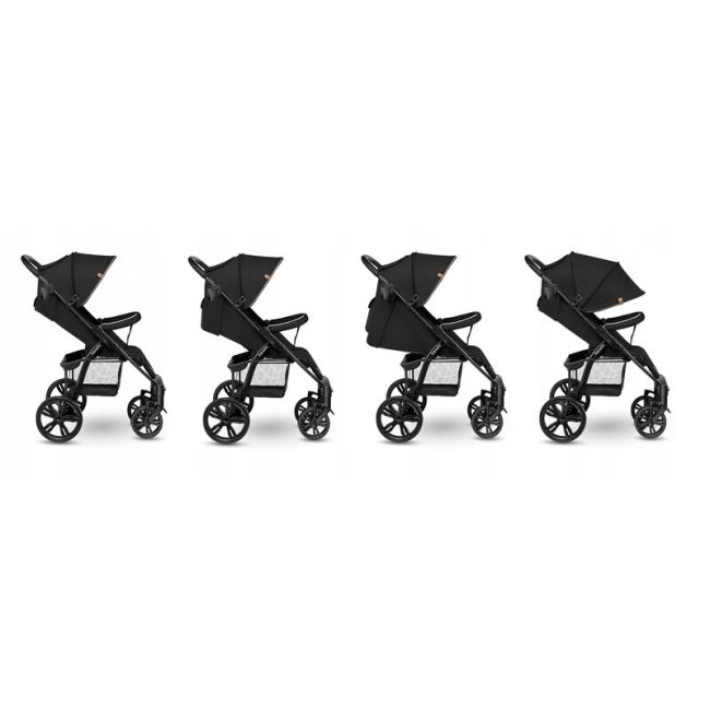 Lionelo - Carucior sport Annet Tour, De la nastere, UPF 50+, Cu maner reglabil, Plasa de tantari, Suport biberon, Saculet pentru picioare, Pana la 22 kg, Negru BYNLO-ANNET_TOUR_BLACK_CARBON
