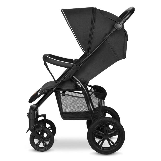 Lionelo - Carucior sport Annet Tour, De la nastere, UPF 50+, Cu maner reglabil, Plasa de tantari, Suport biberon, Saculet pentru picioare, Pana la 22 kg, Negru BYNLO-ANNET_TOUR_BLACK_CARBON