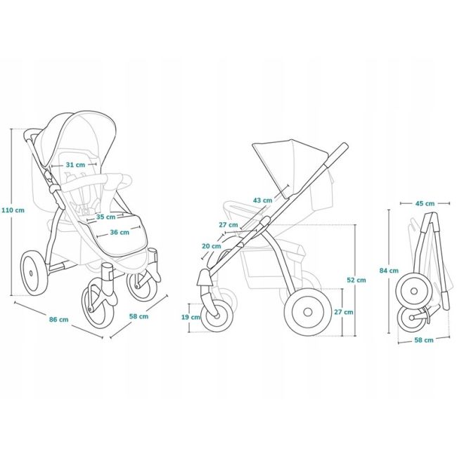 Lionelo - Carucior sport Annet Tour, De la nastere, UPF 50+, Cu maner reglabil, Plasa de tantari, Suport biberon, Saculet pentru picioare, Pana la 22 kg, Negru BYNLO-ANNET_TOUR_BLACK_CARBON