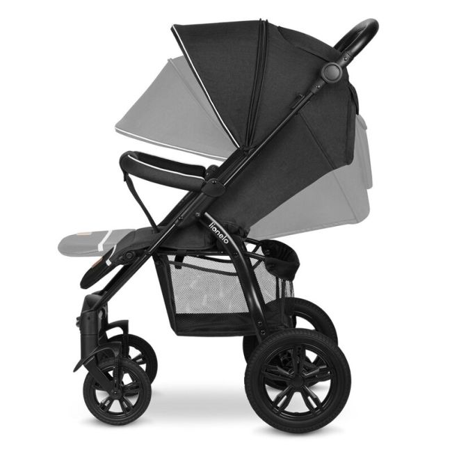 Lionelo - Carucior sport Annet Tour, De la nastere, UPF 50+, Cu maner reglabil, Plasa de tantari, Suport biberon, Saculet pentru picioare, Pana la 22 kg, Negru BYNLO-ANNET_TOUR_BLACK_CARBON