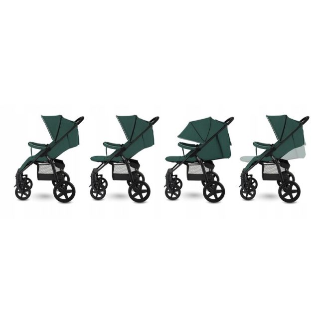Lionelo - Carucior sport Annet Tour, De la nastere, UPF 50+, Cu maner reglabil, Plasa de tantari, Suport biberon, Saculet pentru picioare, Pana la 22 kg, Verde BYNLO-ANNET_TOUR_GREEN _TURQUOISE