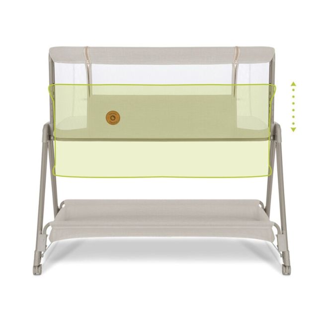 Lionelo - Patut co-sleeper Luna, 2 in 1, Cu setare unghiulara, Cu roti, Reglabil in 6 pozitii pe inaltime, Bej BYNLO-LUNA_BEIGE_SAND