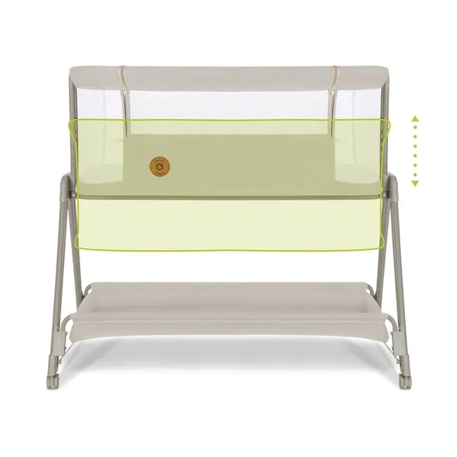 Lionelo - Patut co-sleeper Luna, 2 in 1, Cu setare unghiulara, Cu roti, Reglabil in 6 pozitii pe inaltime, Bej BYNLO-LUNA_BEIGE_SAND