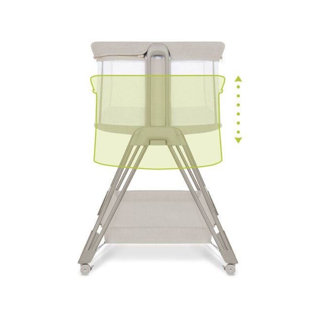 Lionelo - Patut co-sleeper Luna, 2 in 1, Cu setare unghiulara, Cu roti, Reglabil in 6 pozitii pe inaltime, Bej BYNLO-LUNA_BEIGE_SAND