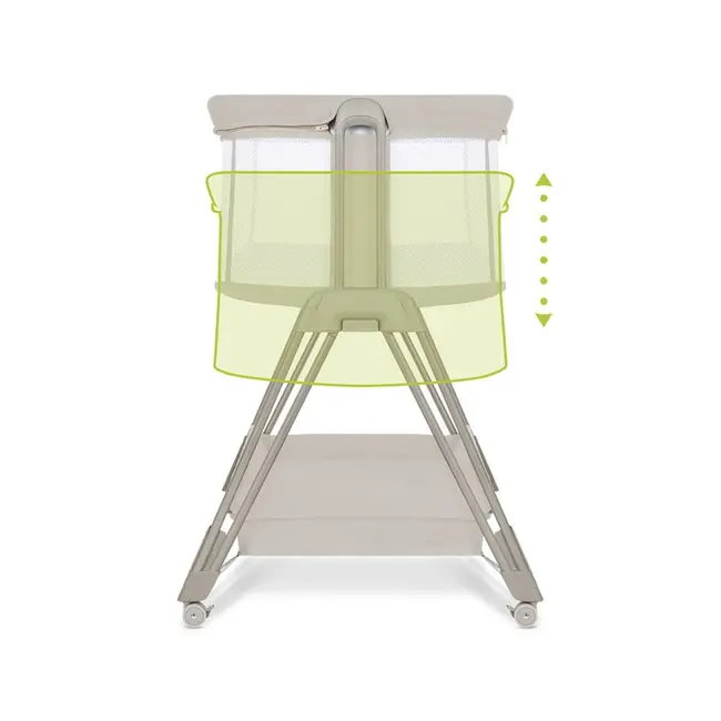 Lionelo - Patut co-sleeper Luna, 2 in 1, Cu setare unghiulara, Cu roti, Reglabil in 6 pozitii pe inaltime, Bej BYNLO-LUNA_BEIGE_SAND