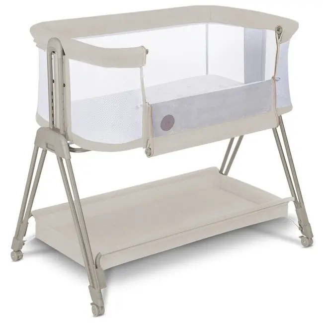 Lionelo - Patut co-sleeper Luna, 2 in 1, Cu setare unghiulara, Cu roti, Reglabil in 6 pozitii pe inaltime, Bej BYNLO-LUNA_BEIGE_SAND