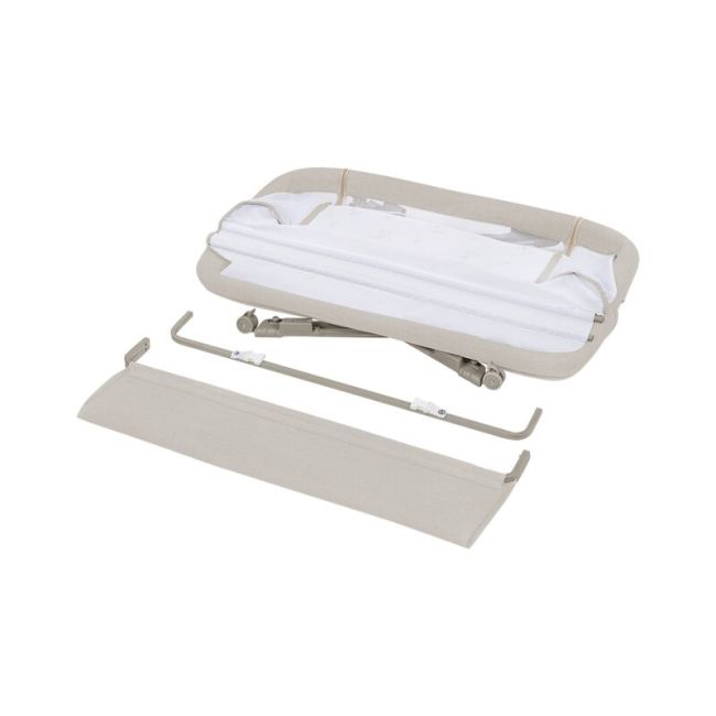 Lionelo - Patut co-sleeper Luna, 2 in 1, Cu setare unghiulara, Cu roti, Reglabil in 6 pozitii pe inaltime, Bej BYNLO-LUNA_BEIGE_SAND