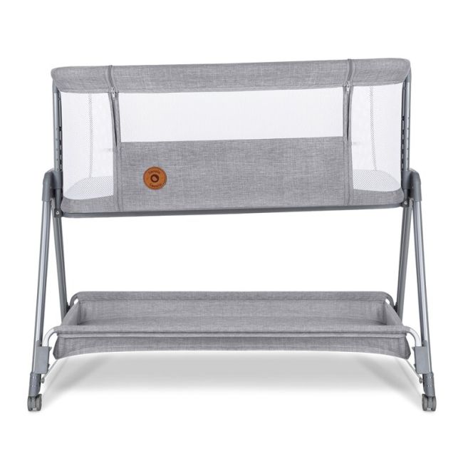 Lionelo - Patut co-sleeper Luna, 2 in 1, Cu setare unghiulara, Cu roti, Reglabil in 6 pozitii pe inaltime, Gri deschis BYNLO-LUNA_GREY_CONCRETE