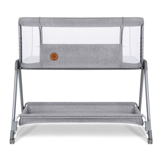 Lionelo - Patut co-sleeper Luna, 2 in 1, Cu setare unghiulara, Cu roti, Reglabil in 6 pozitii pe inaltime, Gri deschis BYNLO-LUNA_GREY_CONCRETE