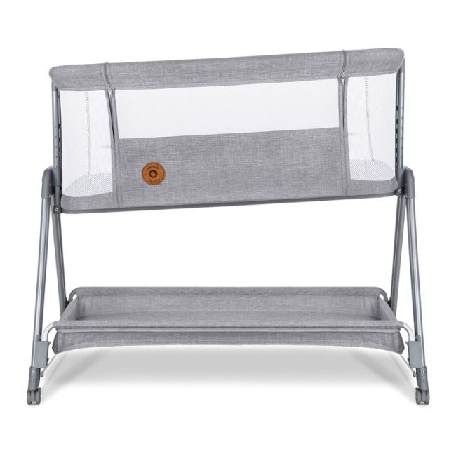Lionelo - Patut co-sleeper Luna, 2 in 1, Cu setare unghiulara, Cu roti, Reglabil in 6 pozitii pe inaltime, Gri deschis BYNLO-LUNA_GREY_CONCRETE
