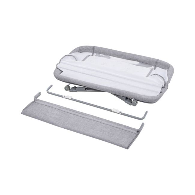 Lionelo - Patut co-sleeper Luna, 2 in 1, Cu setare unghiulara, Cu roti, Reglabil in 6 pozitii pe inaltime, Gri deschis BYNLO-LUNA_GREY_CONCRETE