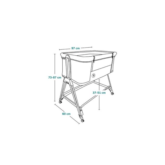 Lionelo - Patut co-sleeper Luna, 2 in 1, Cu setare unghiulara, Cu roti, Reglabil in 6 pozitii pe inaltime, Gri deschis BYNLO-LUNA_GREY_CONCRETE