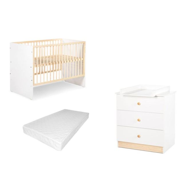Mobilier camera copii si bebelusi KLUPS Willy alb-natur 00086374