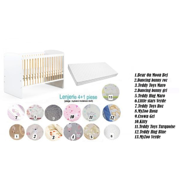 Pachet 3 in 1 Karolina alb-natur 120x60 00081937
