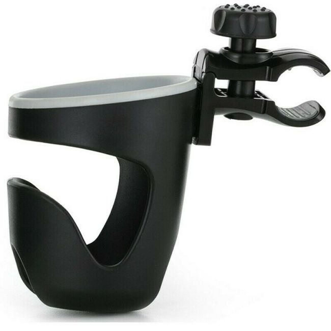 Petite&Mars - Suport universal pentru carucior/bicicleta Handy, Pentru biberon/pahar, Negru BYN901900