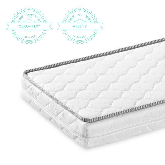 Saltea Pentru Copii, Fata Dubla, Spuma Pur Si Spuma Hr Proprietati Foarte Elastice, Husa Delicata 3 Staturi, Echipata Cu Margine Anti-alunecare, 140x70x9 Cm, Quality Pjbmattress_quality140