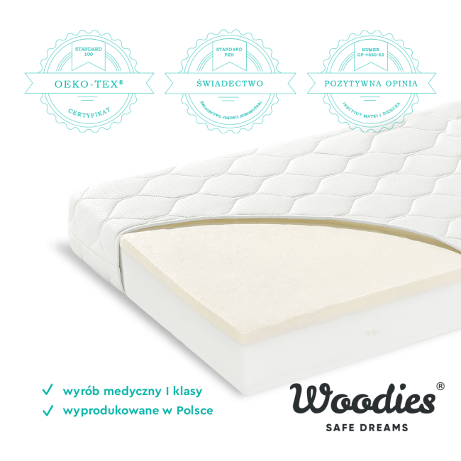 Saltea Pentru Copii, Fata Dubla, Spuma Pur Si Spuma Hr Proprietati Foarte Elastice, Husa Delicata 3 Staturi, Echipata Cu Margine Anti-alunecare, 140x70x9 Cm, Quality Pjbmattress_quality140