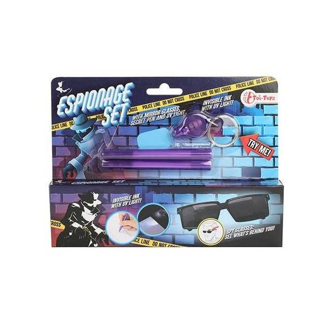 Set spionaj format din ochelari spion, 2 pixuri invizibile si lanterna UV Toi-Toys TT35137A BBJTT35137A_Initiala