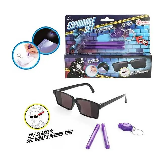Set spionaj format din ochelari spion, 2 pixuri invizibile si lanterna UV Toi-Toys TT35137A BBJTT35137A_Initiala