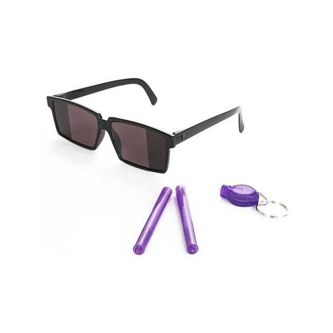 Set spionaj format din ochelari spion, 2 pixuri invizibile si lanterna UV Toi-Toys TT35137A BBJTT35137A_Initiala