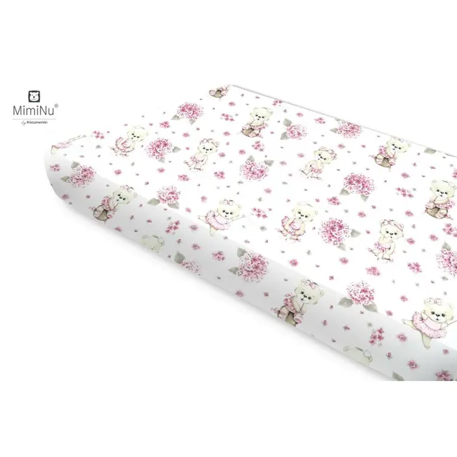 MimiNu - Cearceaf cu elastic, Din bumbac, Pentru pat 160x80 cm, Design, Pink Ballerina BYN6426972014199