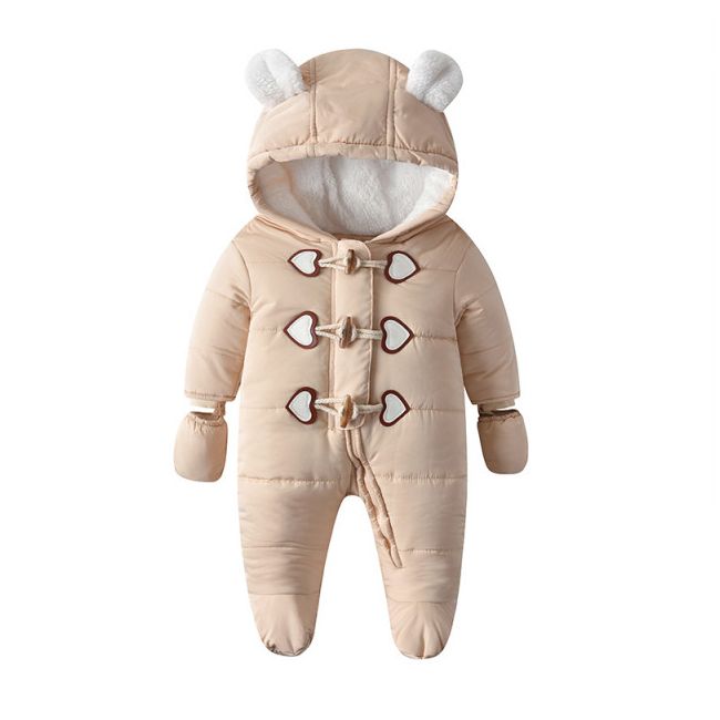 Combinezon crem din fas pentru bebelusi (marime disponibila: 0-3 luni) mdd9123-3.0-3 luni