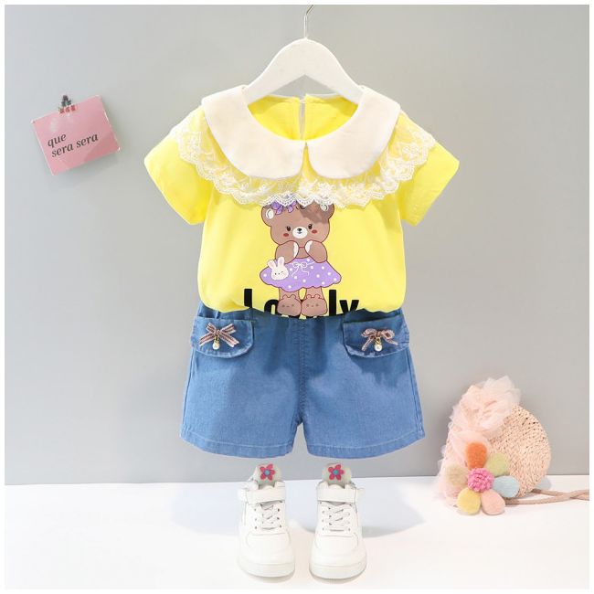 Costumas cu bluzita galbena si pantalonasi din blugi - bear (marime disponibila: 6-9 luni (marimea 19 incaltaminte)) lixq1971-2-dg.6-9 luni (marimea 19 incaltaminte)