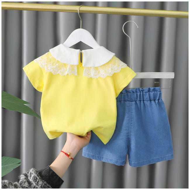 Costumas cu bluzita galbena si pantalonasi din blugi - bear (marime disponibila: 6-9 luni (marimea 19 incaltaminte)) lixq1971-2-dg.6-9 luni (marimea 19 incaltaminte)
