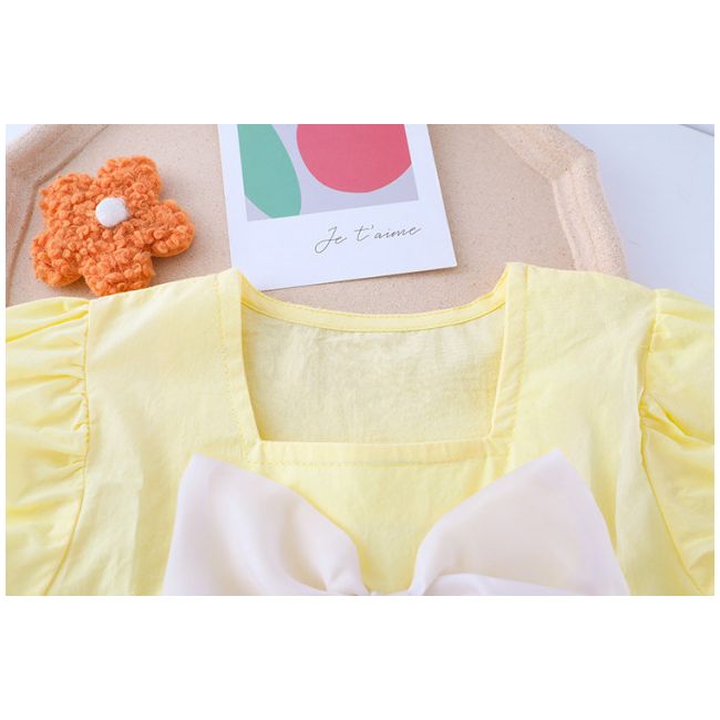 Costumas cu bluzita galbena si fundita din organza (marime disponibila: 3 ani) mdxq1937-1-dg.3 ani